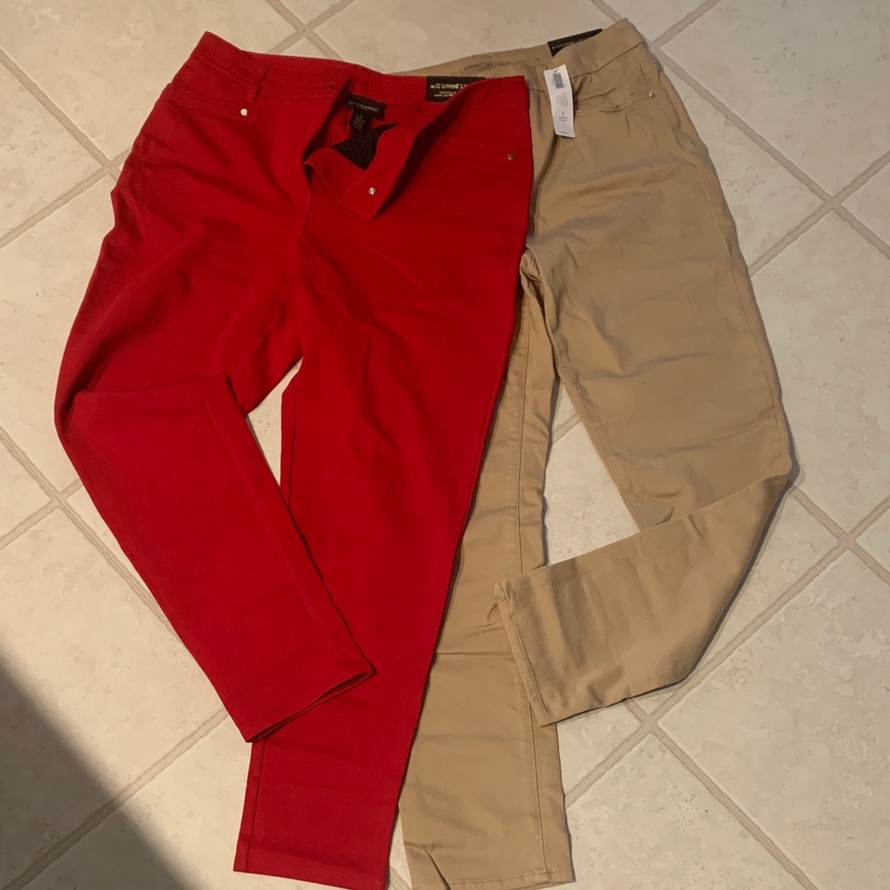 NWT- Chicos Red and Tan Pants Bundle!